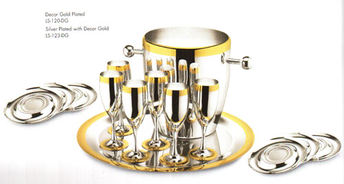 Комплект Цептер Ла Перле на 6 персон стальной с золотым декором