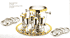 Комплект Цептер Ла Перле на 6 персон посеребренный с золотым декором