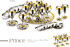 Комплект Цептер Принц на 6 персон с ликерными рюмками стальной с золотым декором
